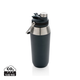 1L Vakuum StainlessSteel Flasche mit Dual-Deckel-Funktion, navy blau