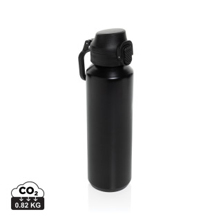 Via RCS Re-Steel Sportflasche mit Verschluss, 600ml, schwarz