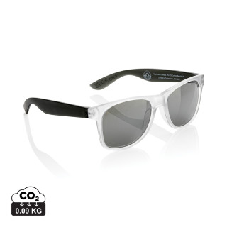 Gleam Sonnenbrille aus RCS rec. PC mit verspiegelten Gläsern, schwarz, weiß
