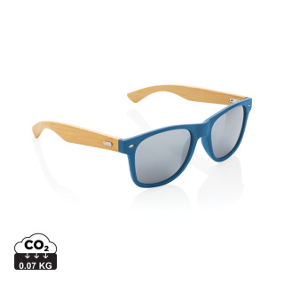 Sonnenbrille aus Bambus und RCS recyceltem Kunststoff, blau