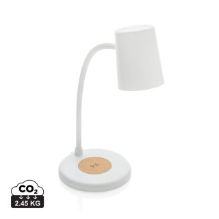 Zenara 15W Schreibtischlampe aus RCS rec. Plastik & Kork, weiß