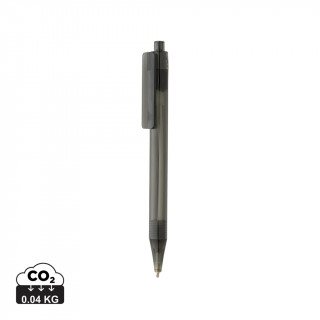 GRS rPET X8 transparenter Stift, schwarz