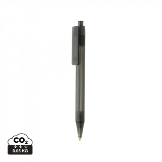 GRS rPET X8 transparenter Stift, schwarz