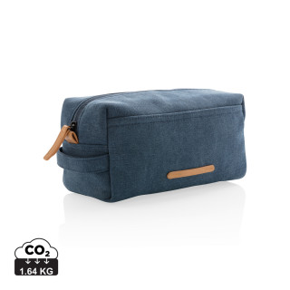 Canvas Kulturtasche, PVC-frei, blau