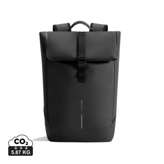 Urban wasserabweisender Flap-Top Rucksack, schwarz, grau