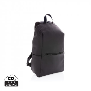 Schicker PU 15.6" Laptop-Rucksack, schwarz