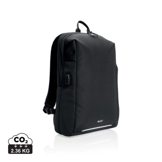 Swiss Peak AWARE™ RFID und USB A-Laptop-Rucksack, schwarz