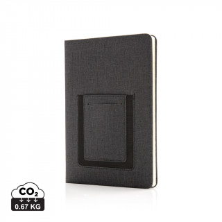 Deluxe A5 Notizbuch mit Telefontasche, schwarz