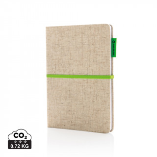 A5 Jute Notizbuch, grün, grün