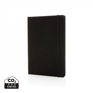 GRS-zertifiziertes rPET-A5-Notizbuch, schwarz, schwarz