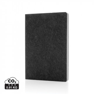 Phrase GRS-zertifiziertes A5-Notizbuch aus recyceltem Filz, schwarz