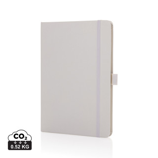 Sam A5 Notizbuch aus RCS zertifiziertem Lederfaserstoff, weiß