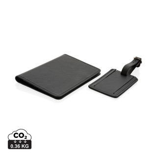 Swiss Peak Reise-Geschenkset aus GRS recyceltem PU, schwarz