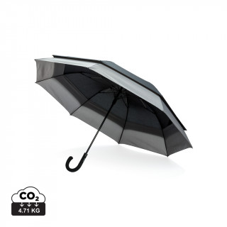 Swiss Peak 23'' zu 27'' erweiterbarer Regenschirm, schwarz, grau