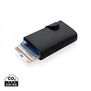 Aluminium RFID Kartenhalter mit PU-Börse, schwarz