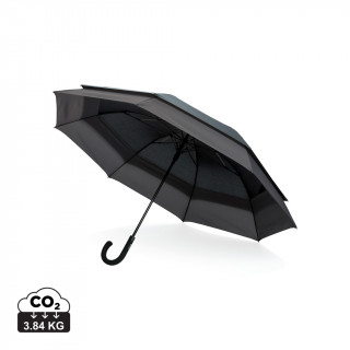 Swiss Peak AWARE™ 23" bis 27" erweiterbarer Regenschirm, schwarz