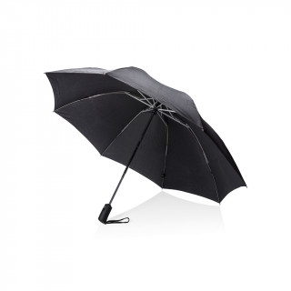 Swiss Peak AWARE™ 23" faltbarer umgekehrter Regenschirm, schwarz