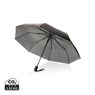 21" Impact AWARE™ RPET 190T Pongee Bi-Color Mini-Schirm, silber