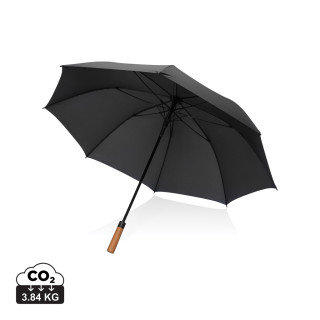 Tony Aware™ RPET 30" Schirm mit auto. Öffnung & Akaziengriff, schwarz