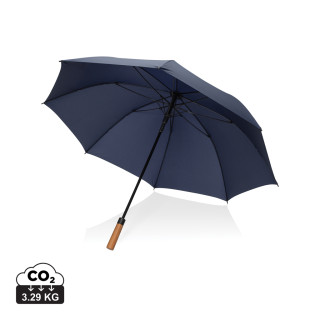 Tony Aware™ RPET 30" Schirm mit auto. Öffnung & Akaziengriff, navy blau