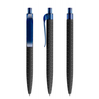 prodir QS03 Soft Touch PRT Push Kugelschreiber, schwarz, dunkelblau
