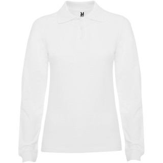 Estrella Langarm Poloshirt für Damen, weiß, S (fällt aus wie XS)
