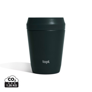Topl-Trinkbecher aus rec. Stahl mit 360-Grad-Deckel 236ml, grau
