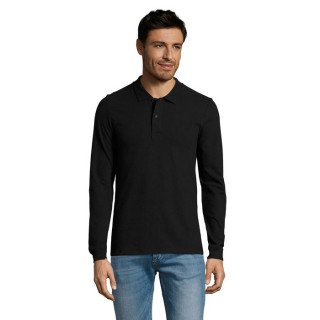 PERFECT MEN LSL POLO 180g, 4XL, schwarz