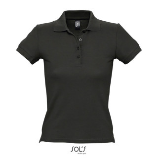 PEOPLE DAMEN POLO 210g, 3XL, schwarz