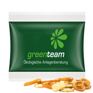 Snack Miditüte, Knabbermix, kompostierbare Folie weiß