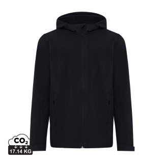 Iqoniq Makalu Herren Softshelljacke aus recyceltem Polyester, schwarz