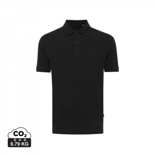 Iqoniq Yosemite Piqué-Poloshirt aus recycelter Baumwolle, schwarz