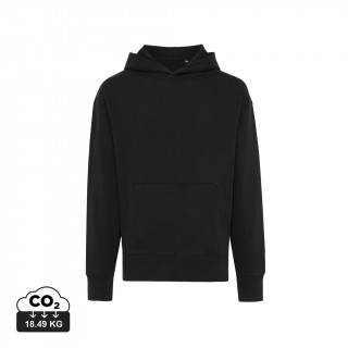 Iqoniq Yoho Relax-Hoodie aus recycelter Baumwolle, schwarz