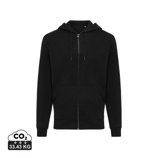 IQONIQ Abisko Zip-Kapuzenpullover aus recycelter Baumwolle, schwarz