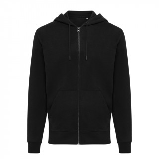 Iqoniq Abisko Zip-Kapuzenpullover aus recycelter Baumwolle, schwarz