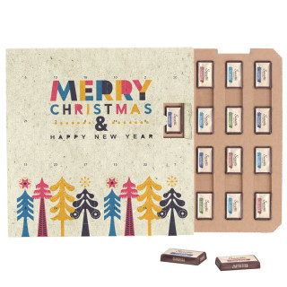 Täfelchen Adventskalender ECO, Graspapier, Papierblister, Sarotti Schokotäfelchen