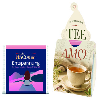 Tee-Briefchen "Tee Amo", Meßmer Tee "Entspanung" Rooibos, Melisse, Rosenblütentee