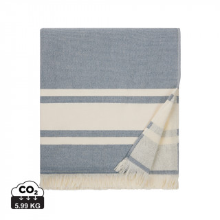VINGA Tolo Hamam-Frottierhandtuch, navy blau, beige