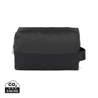 VINGA Livorno Kulturbeutel aus GRS recyceltem Polyester, schwarz