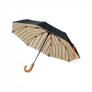 VINGA Bosler AWARE™ 21" faltbarer Schirm aus recyceltem PET, schwarz