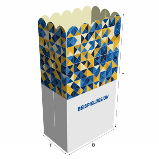 Popcorntüten, H: 298 x B: 152 x T: 93 mm, bedruckt, Hochweiß-Karton