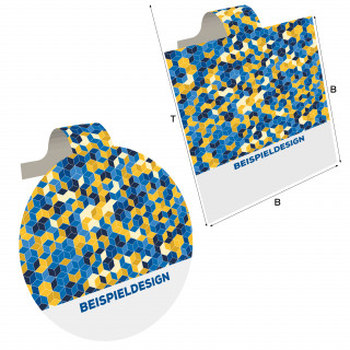 Karton-Wobbler, Quadratisch 100 mm, B: 100 x T: 182 mm, bedruckt, Hochweiß-Karton