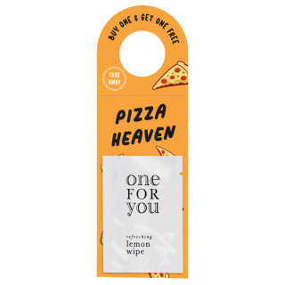 Werbeanhänger, Erfrischungstuch