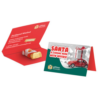Werbekarte Visitenkartenformat, Mini-Weihnachtsmann 5 g