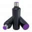 Flasche schwarz, Deckel violett, Boden violett
