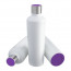 Flasche weiß, Deckel violett, Boden violett