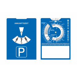Parkscheibe mit Benzinrechner 110 x 150 mm Parkscheibe mit Benzinrechner 110 x 150 mm