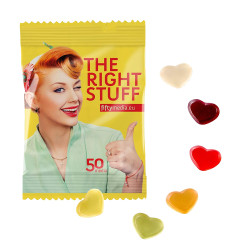 Fruchtgummi 10 g Tüten - vegan Herzen (w2p)