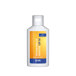 50 ml Flasche - Sonnenmilch LSF 50 (sensitiv) - Body Label 50 ml Flasche - Sonnenmilch LSF 50 (sensitiv) - Body Label