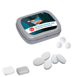 Mini Klappdose mit Pfefferminzpastillen (w2p) Mini Klappdose mit Pfefferminzpastillen (w2p)